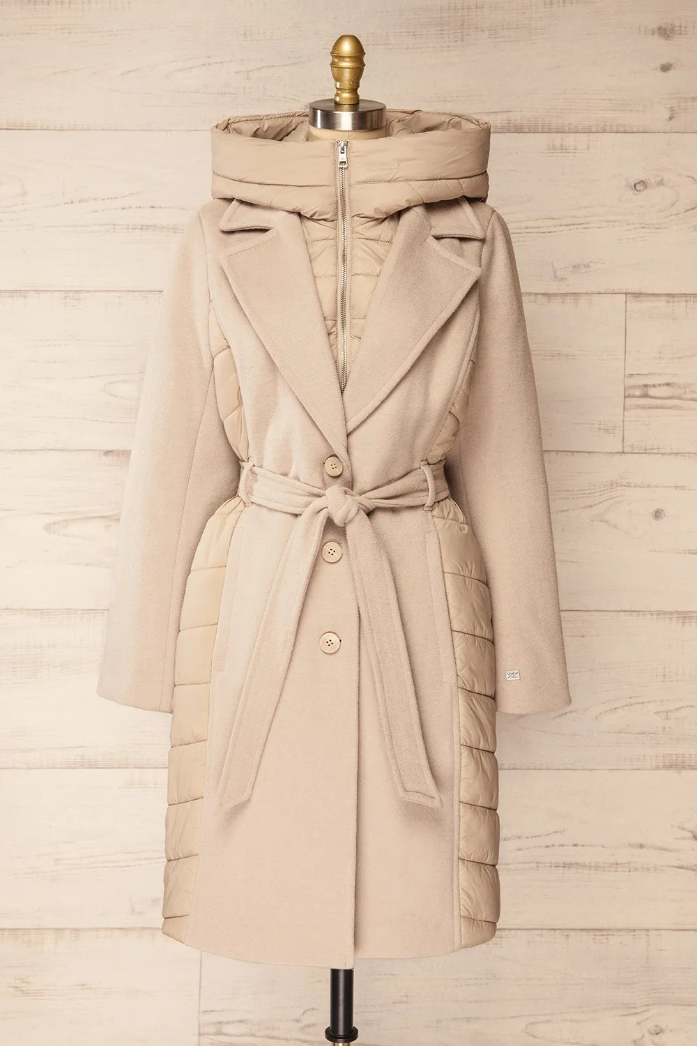 Hadeline Beige | Slim-Fit Wool Coat