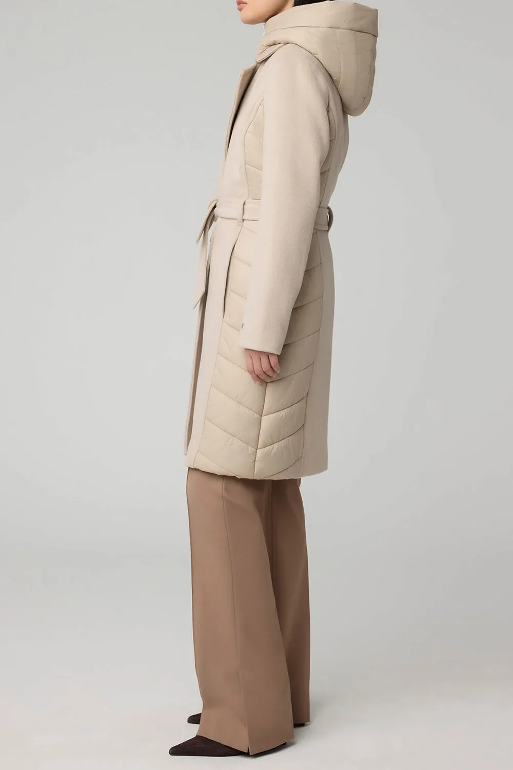 Hadeline Beige | Slim-Fit Wool Coat