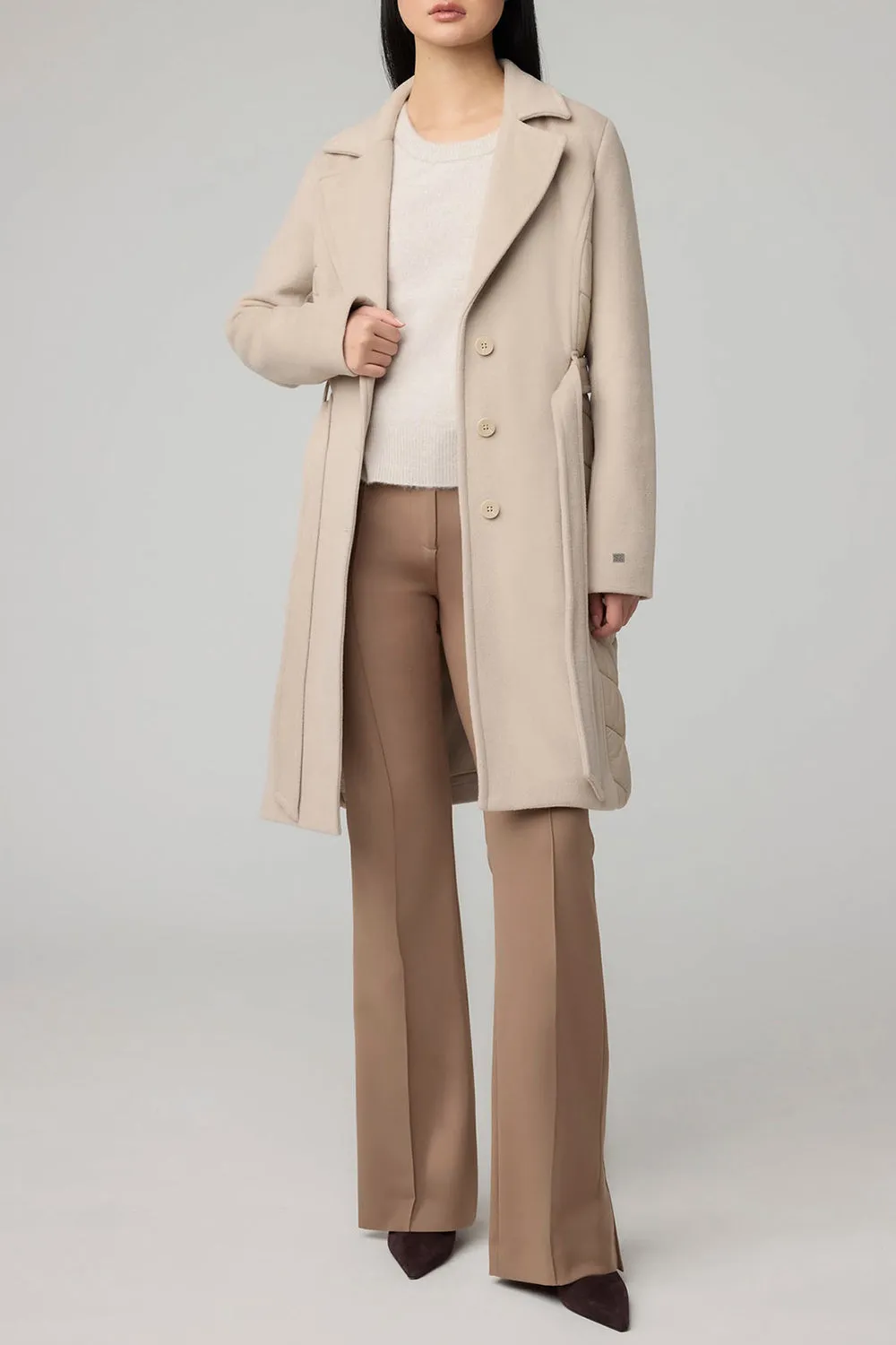 Hadeline Beige | Slim-Fit Wool Coat