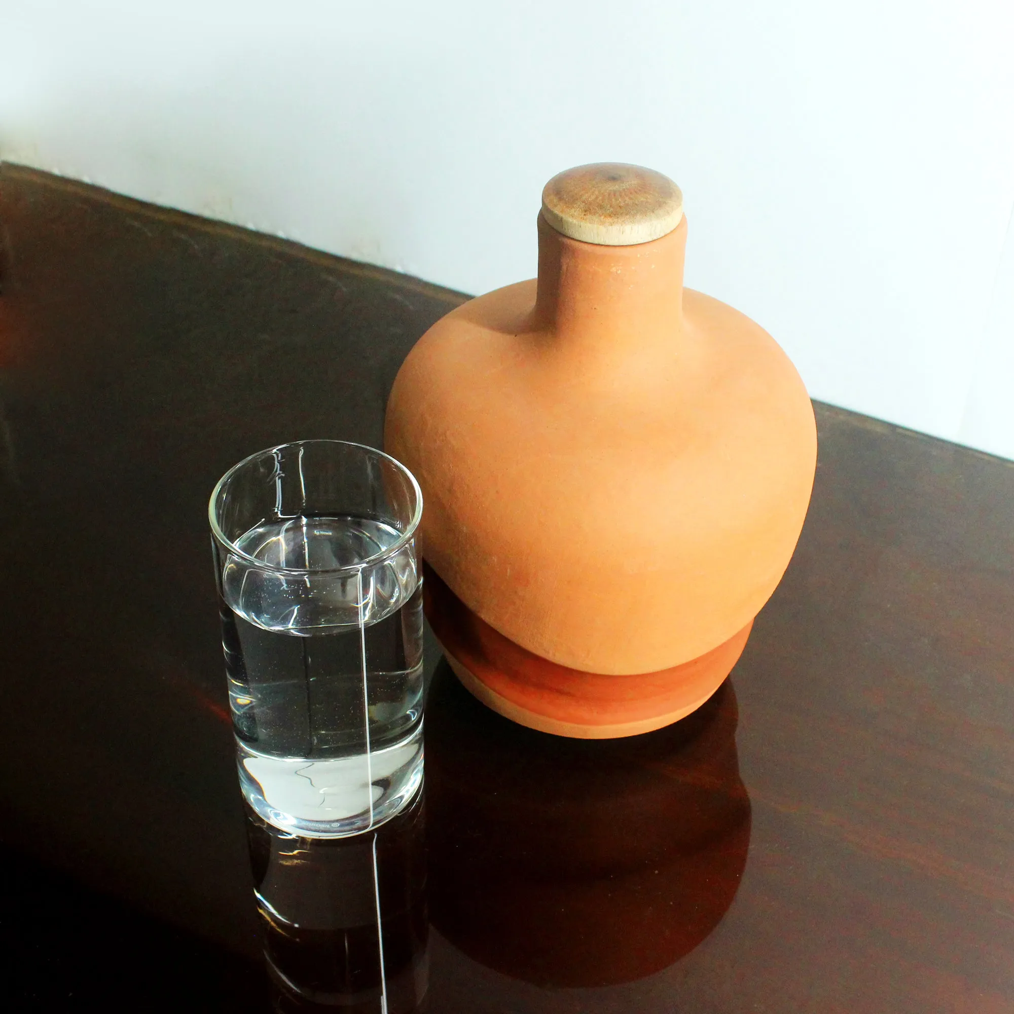 Handcrafted Terracotta  Water Bottle : Apple : Capacity 1.5L Approx