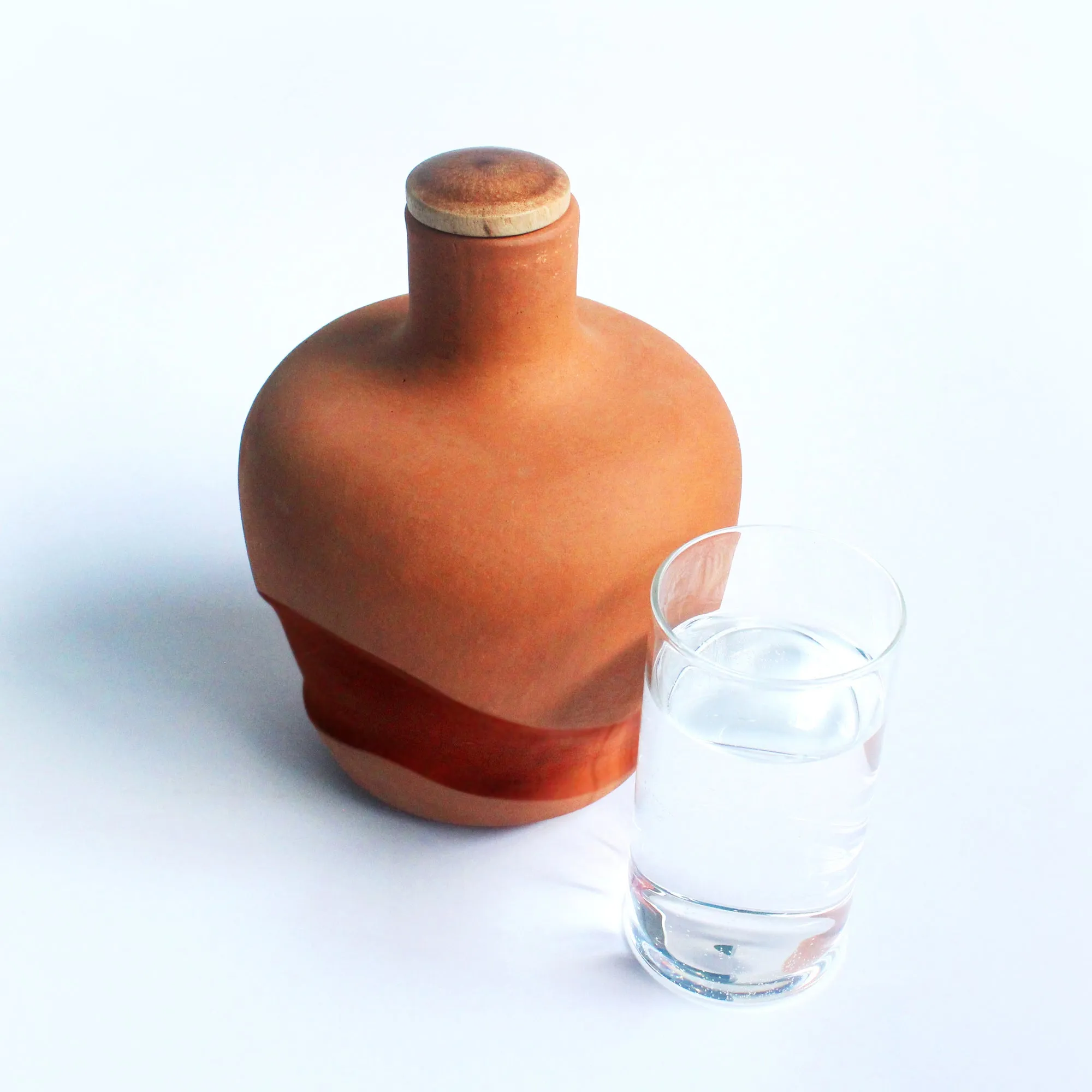 Handcrafted Terracotta  Water Bottle : Apple : Capacity 1.5L Approx