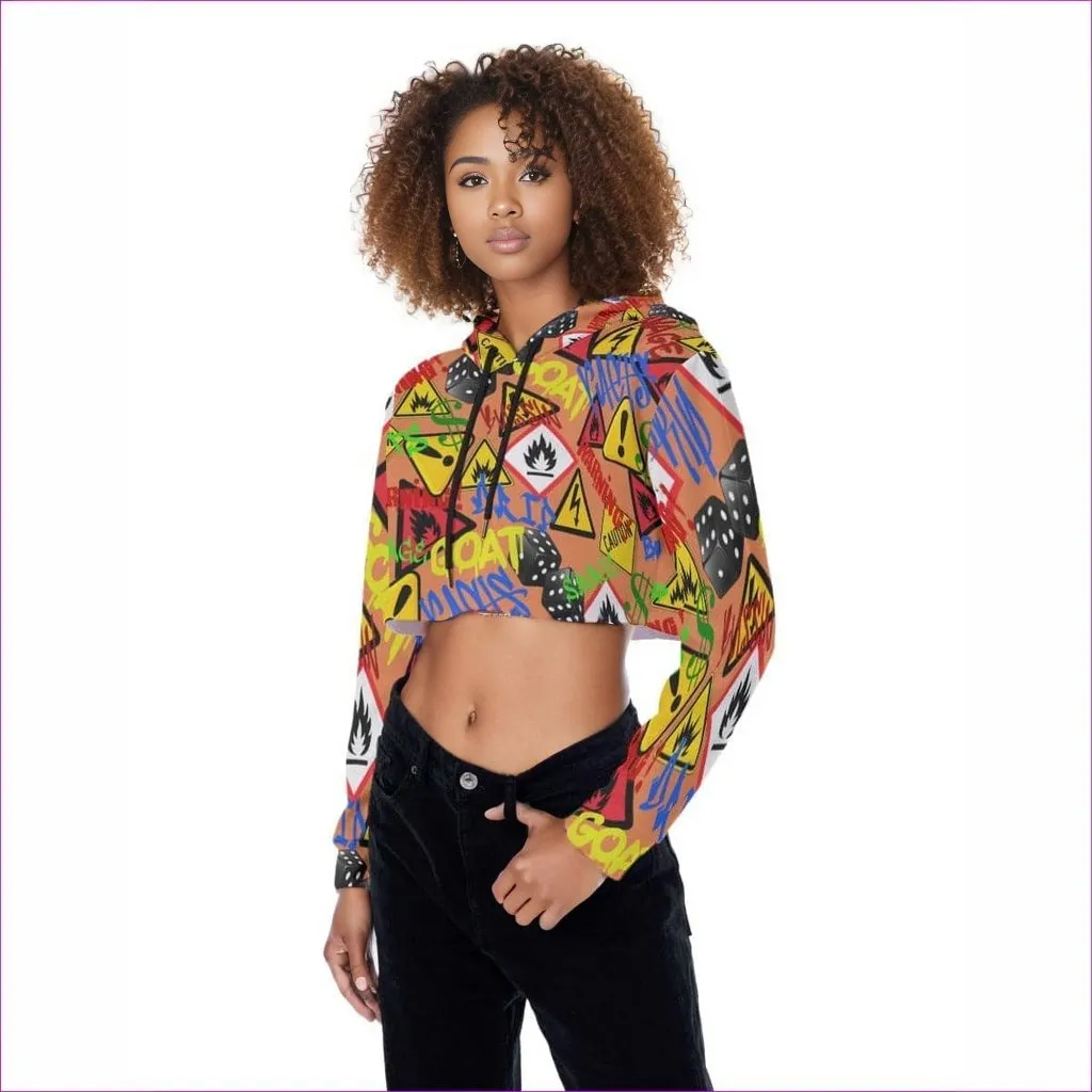 Hazard Womens Crop Top Hoodie