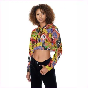 Hazard Womens Crop Top Hoodie