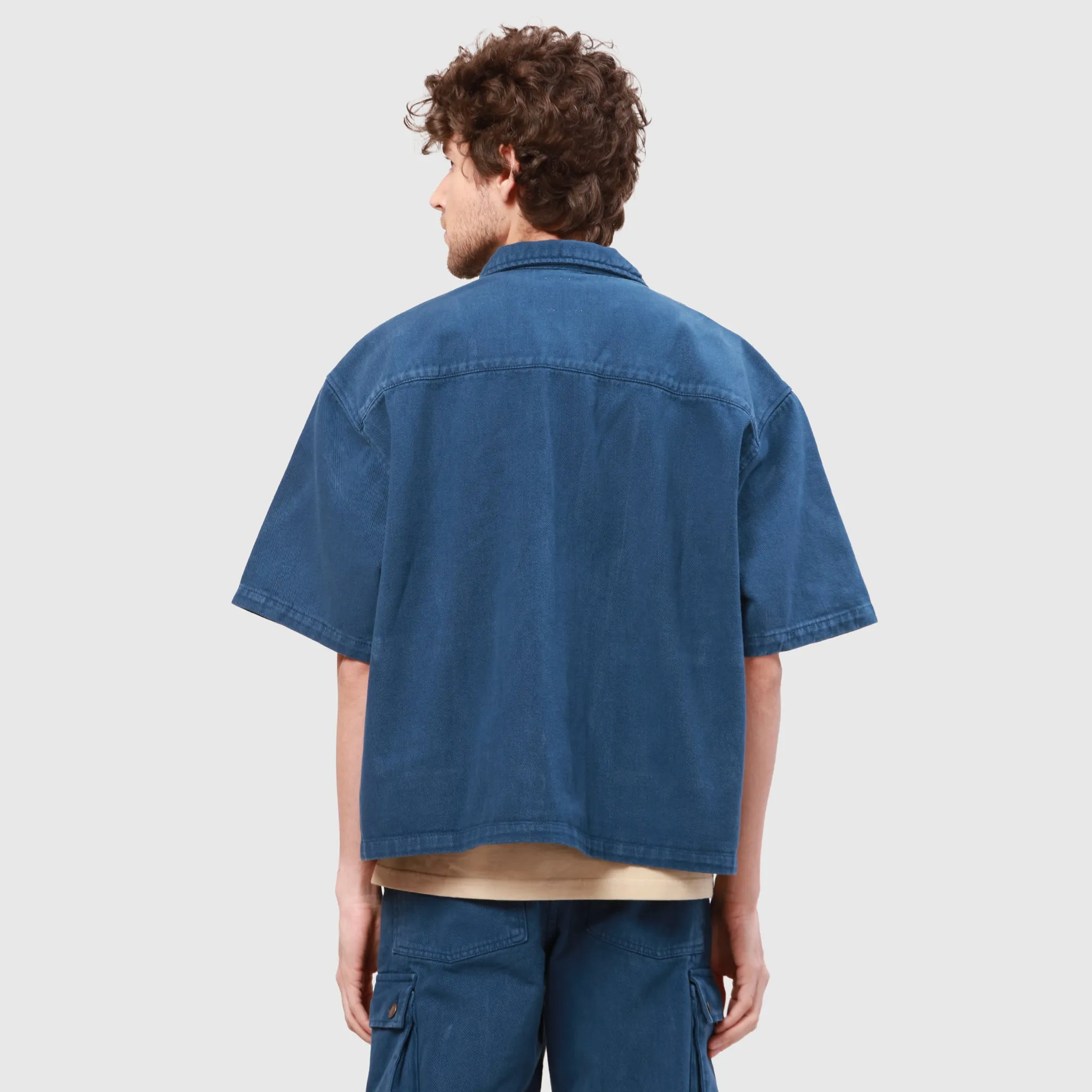 Heavyduty BOXY SHIRT- Washed Navy