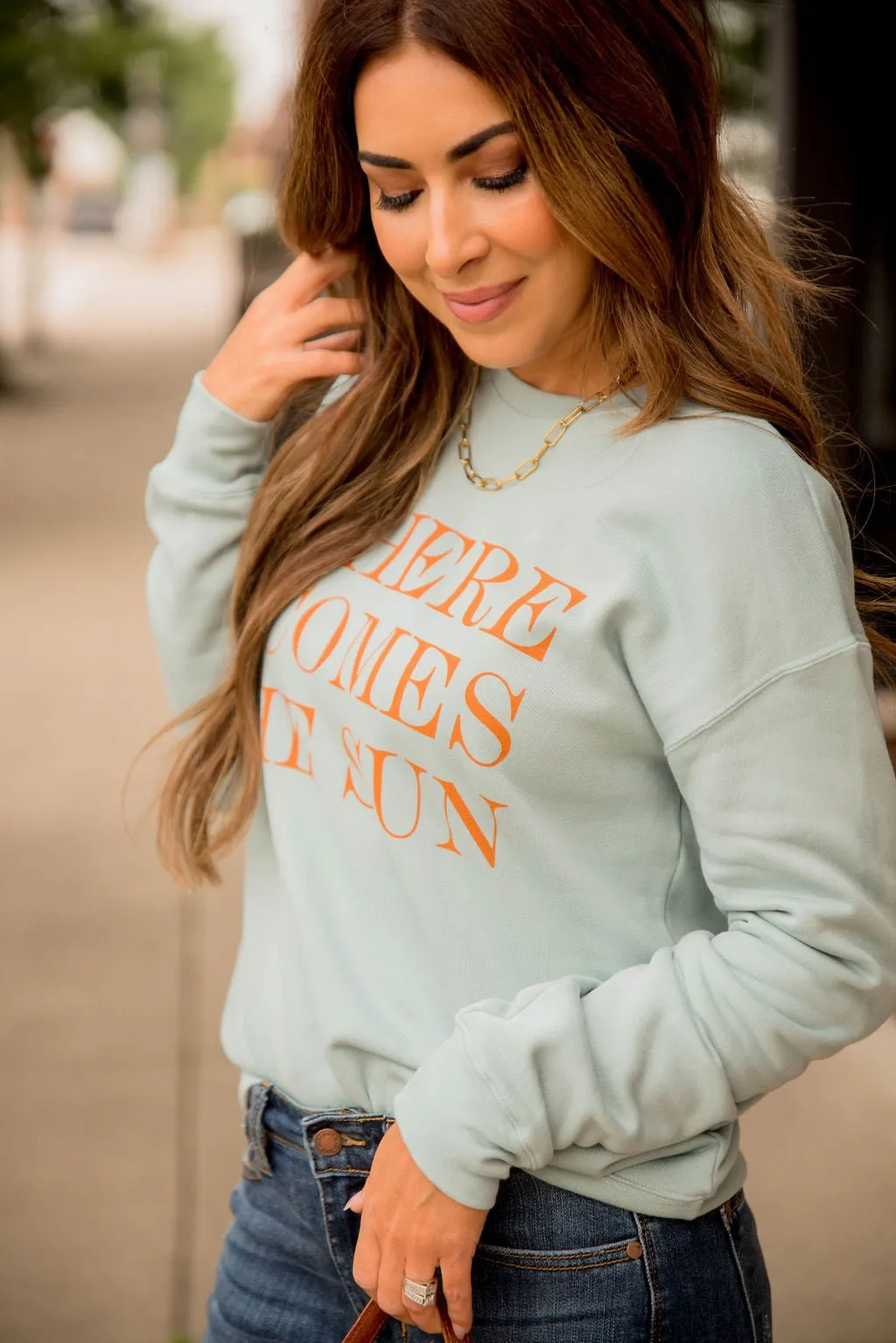 Here Comes The Sun Bold Graphic Crewneck