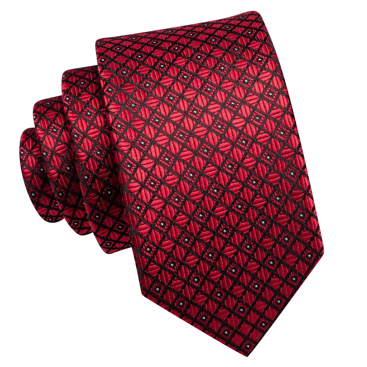 Hi-Tie Red Plaid Children's Kids Boys Tie Pocket Square 6cm