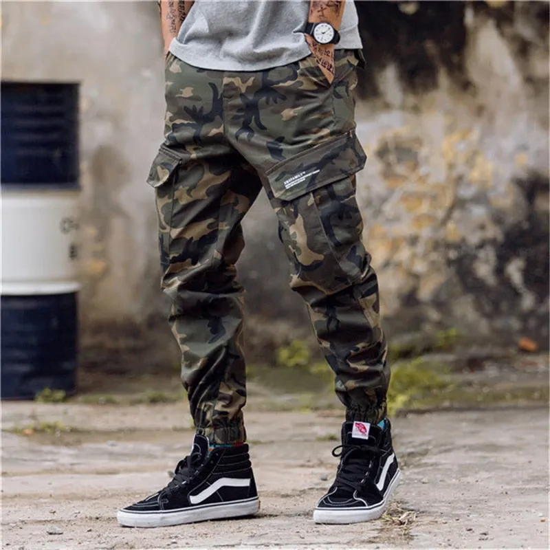 Hip Hop Streetwear Camouflage Jogger Double Pockets Men Pants