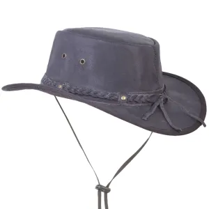 HL80111BROWN - Handcrafted Brown Leather TOP HAT shapeable brim