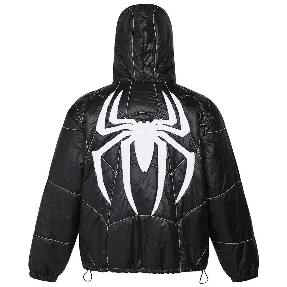 Hooded Spider Design Man Parka Jacket