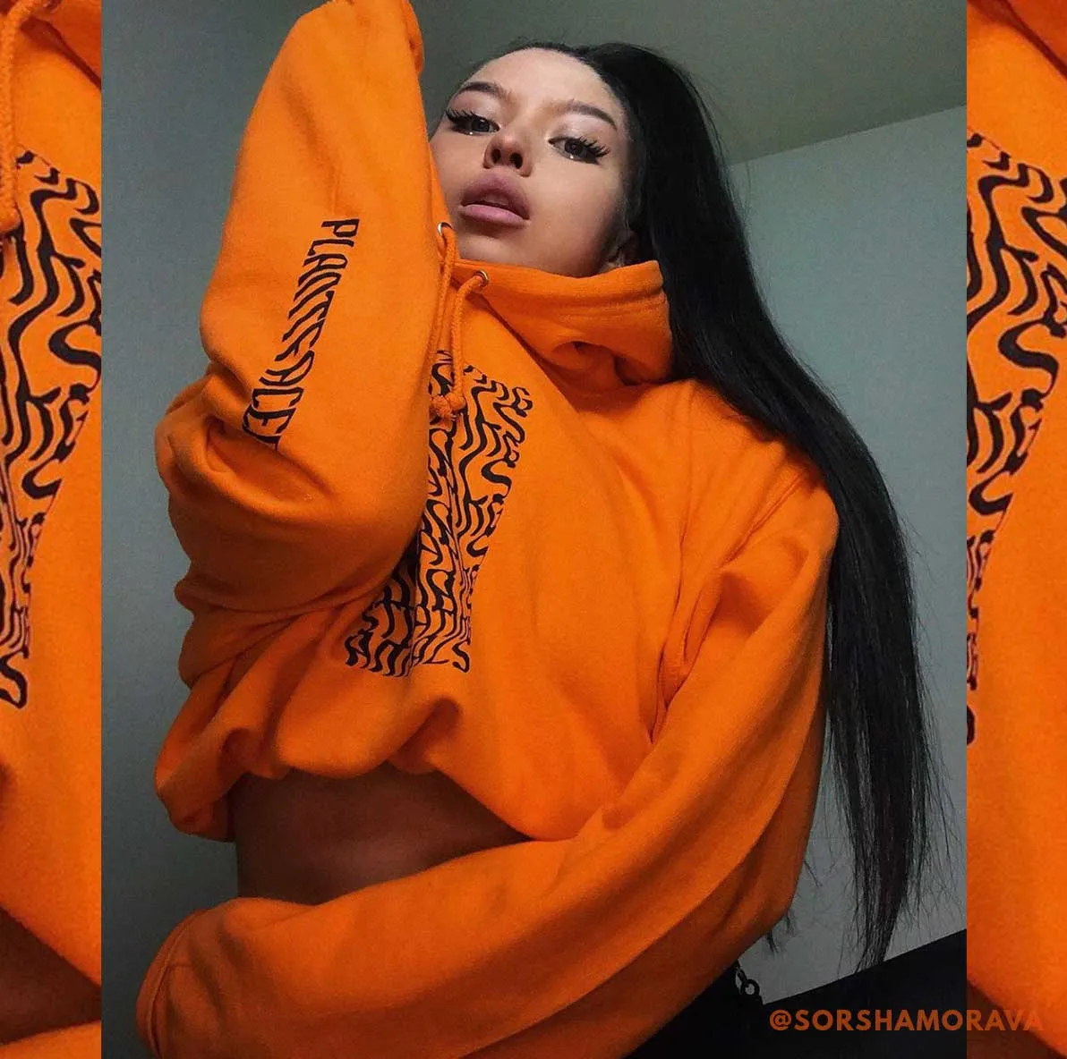 Illusions Hoodie - Stop Eating Animals - Alarm Orange