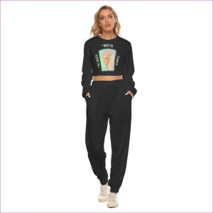 In Touch Womens Crop Sweatshirt Set