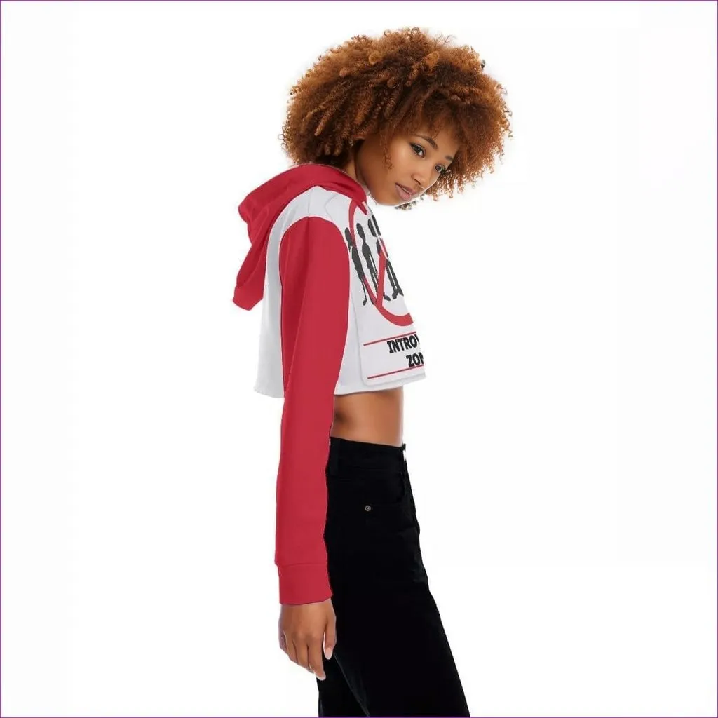 Introvert Zone Womens Crop Top Hoodie