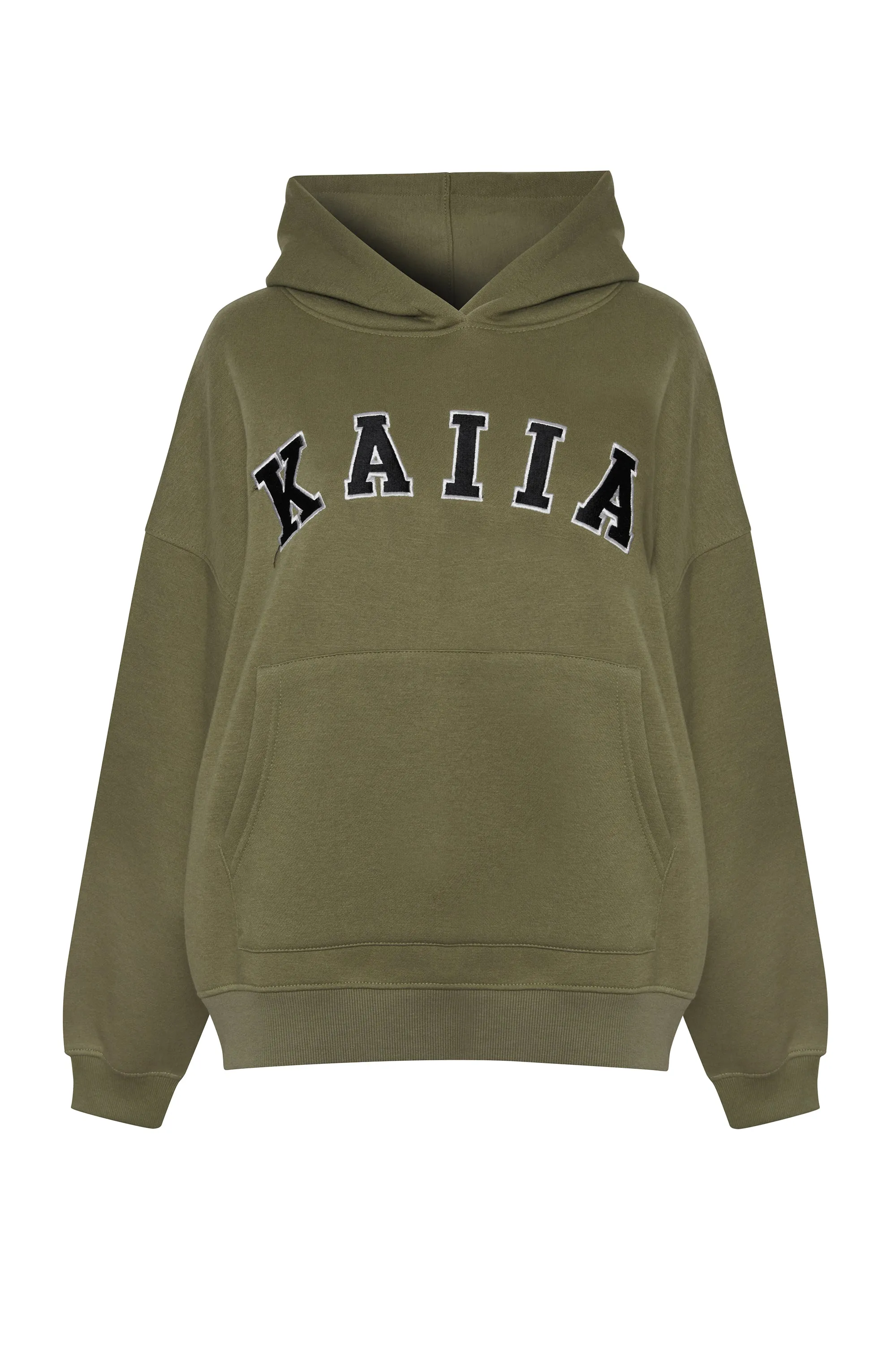 Kaiia Studio Logo Oversized Hoodie Khaki