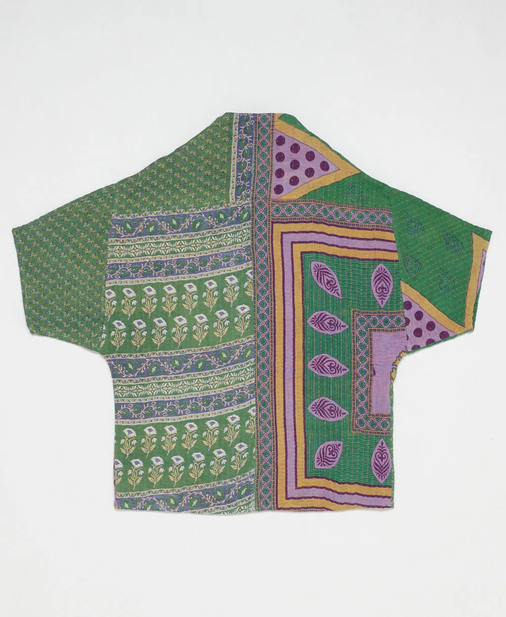 Kantha Cocoon Quilted Jacket - No. 240507 - Small