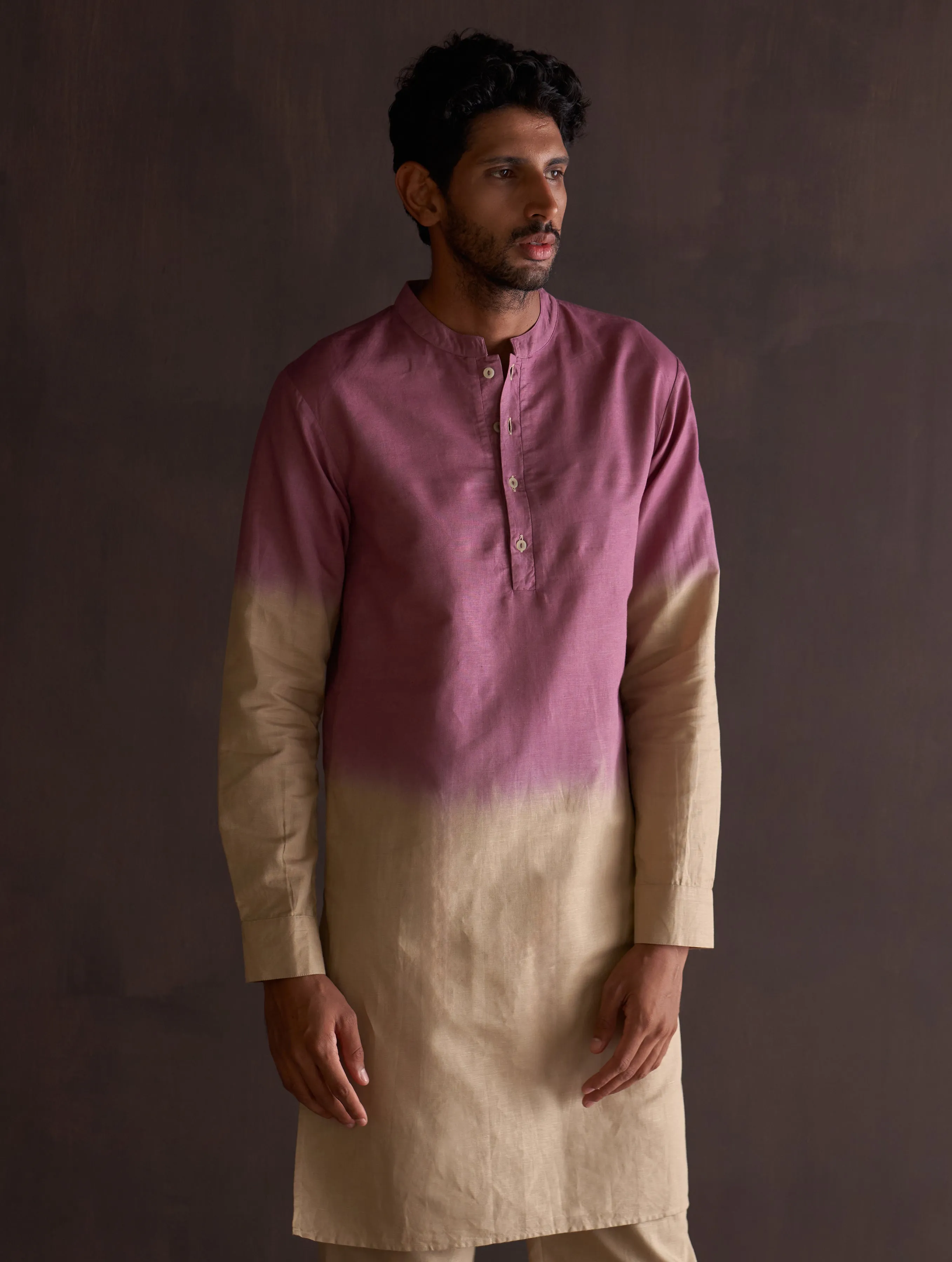 Kash Ombre Kurta Set - Berry