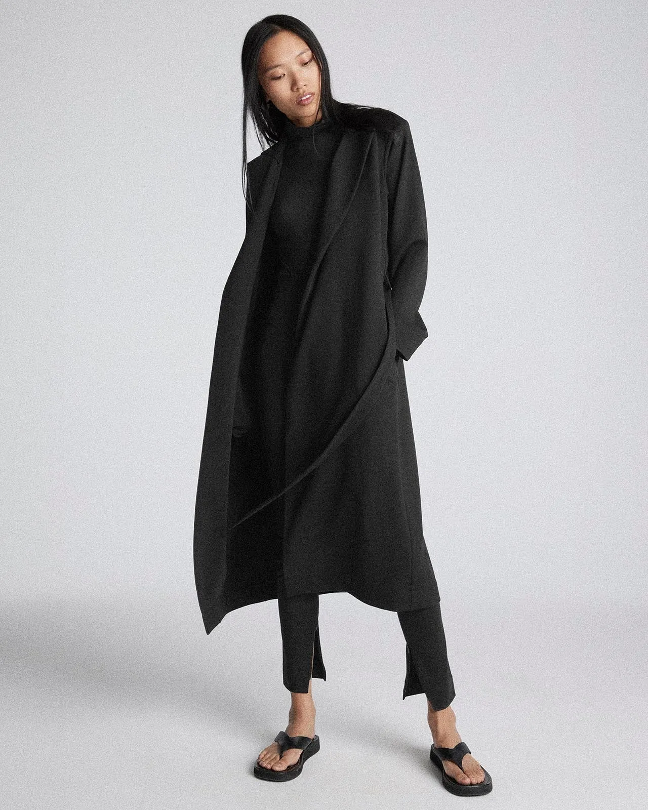 Kate Young x Splendid Wool Blend Wrap Coat