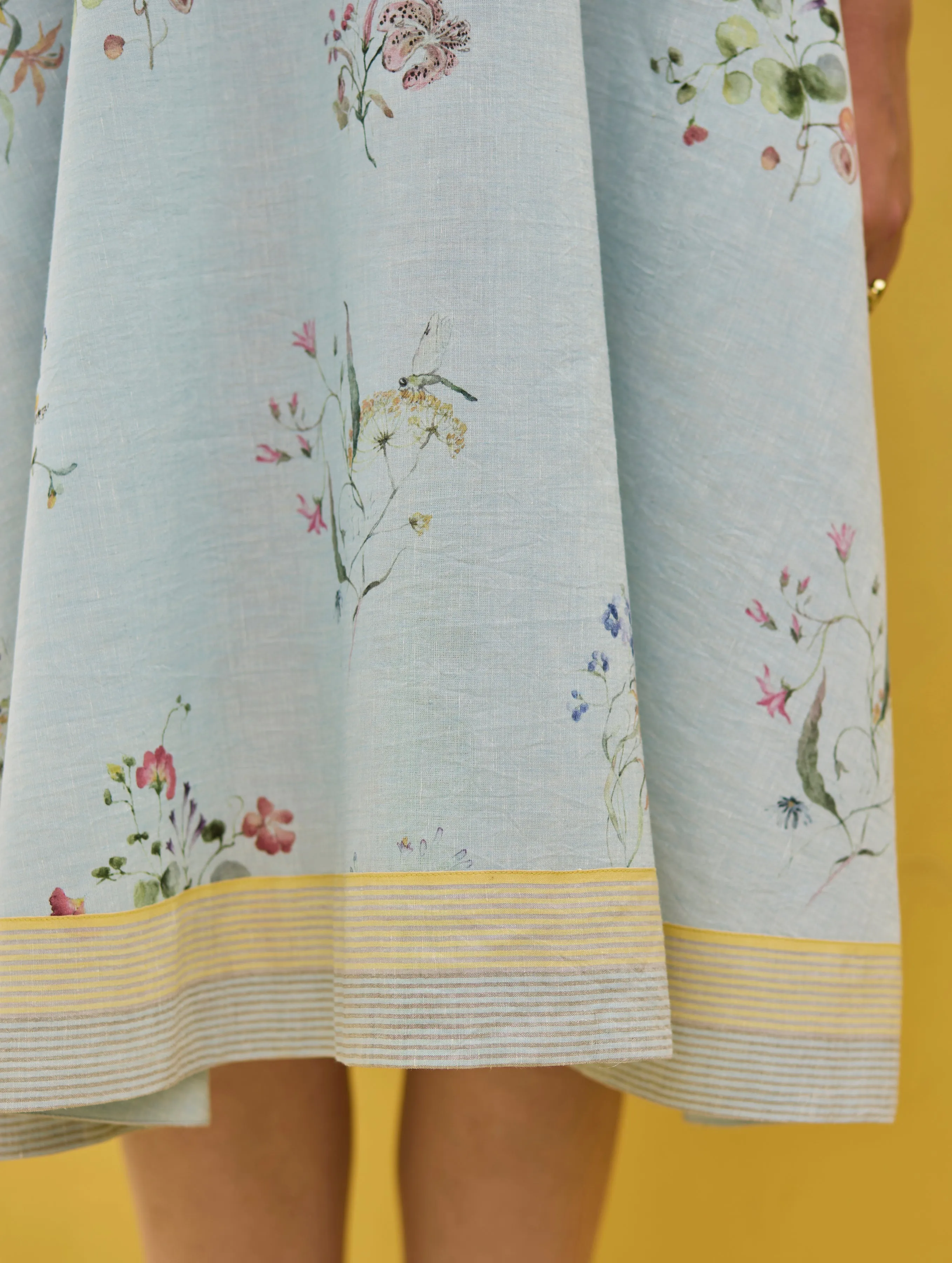 Kaya Watercolour Floral Linen Dress
- Sky