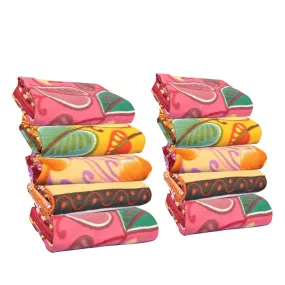 Krystle Printed Single Bed Fleece Blanket Set of 10