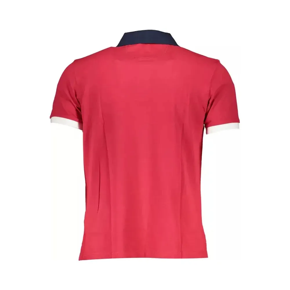 La Martina Red Cotton Men Polo