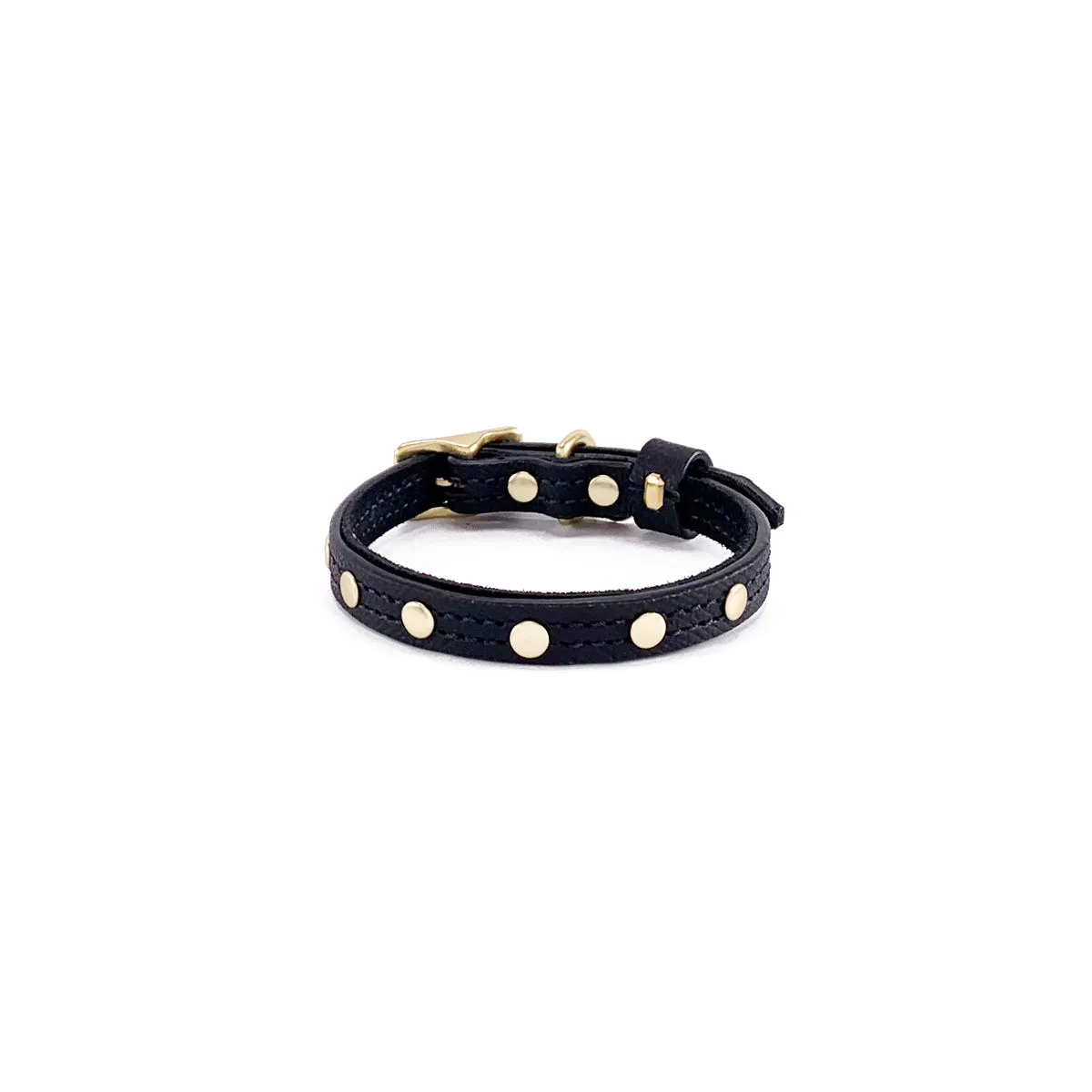 Lambert Classic Studded Leather Dog Collar Onyx