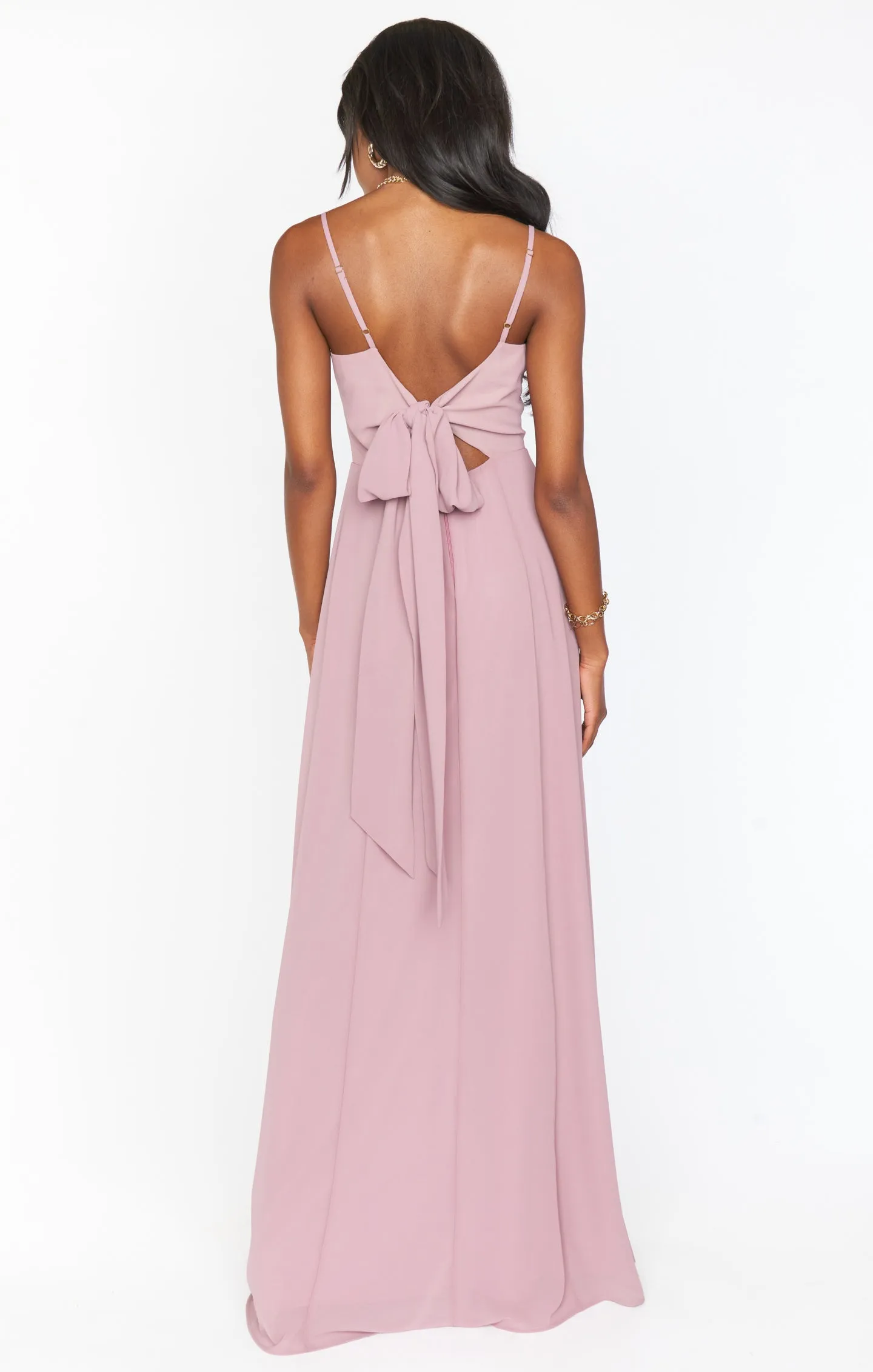 Lauren Tie Maxi Dress ~ Antique Rose Chiffon