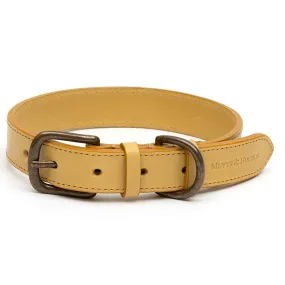 Leather Dog Collar Mustard Yellow Italian Leather by Mutts & Hounds