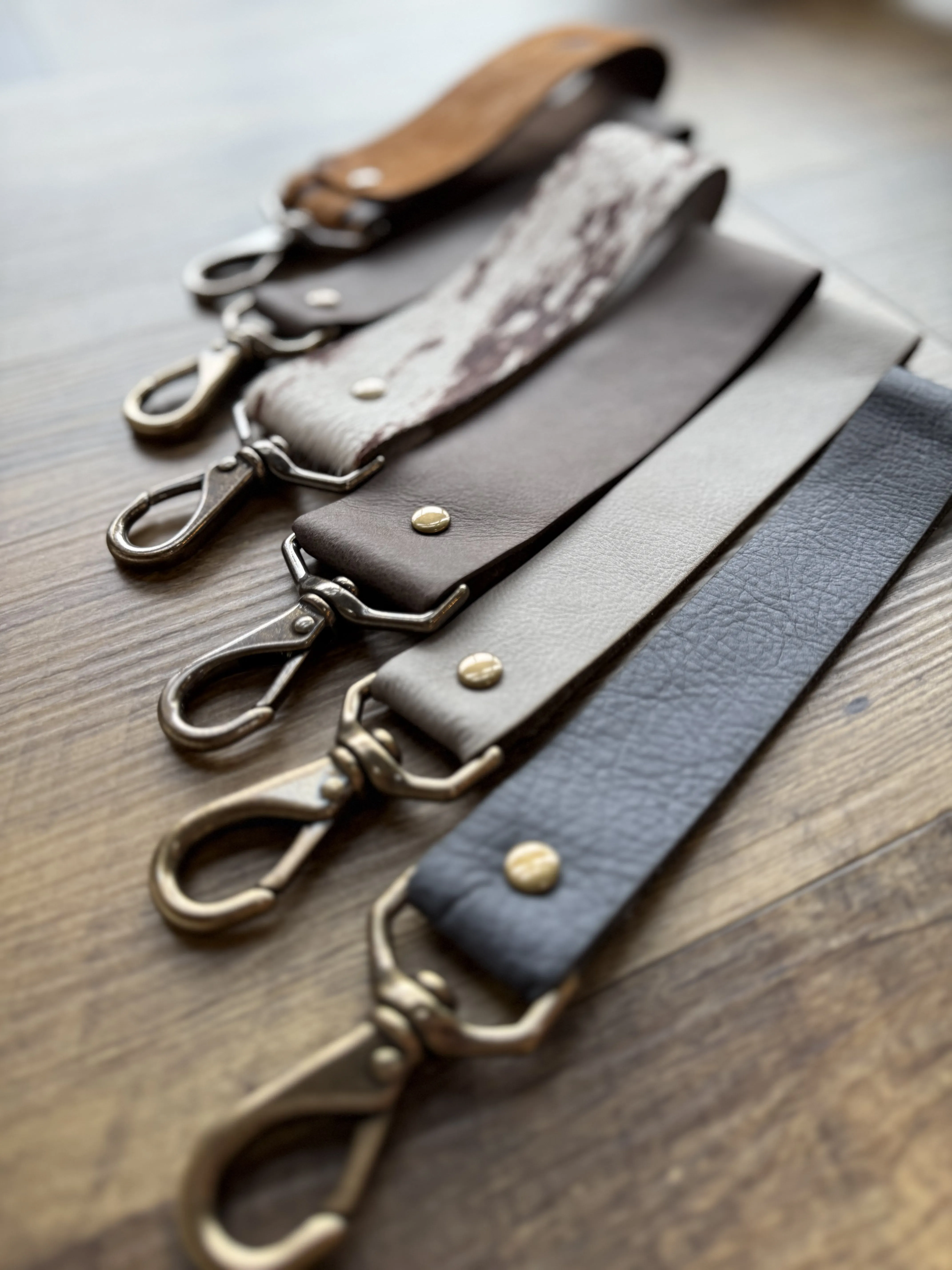 Leather Wristlet Keychain: Georgia