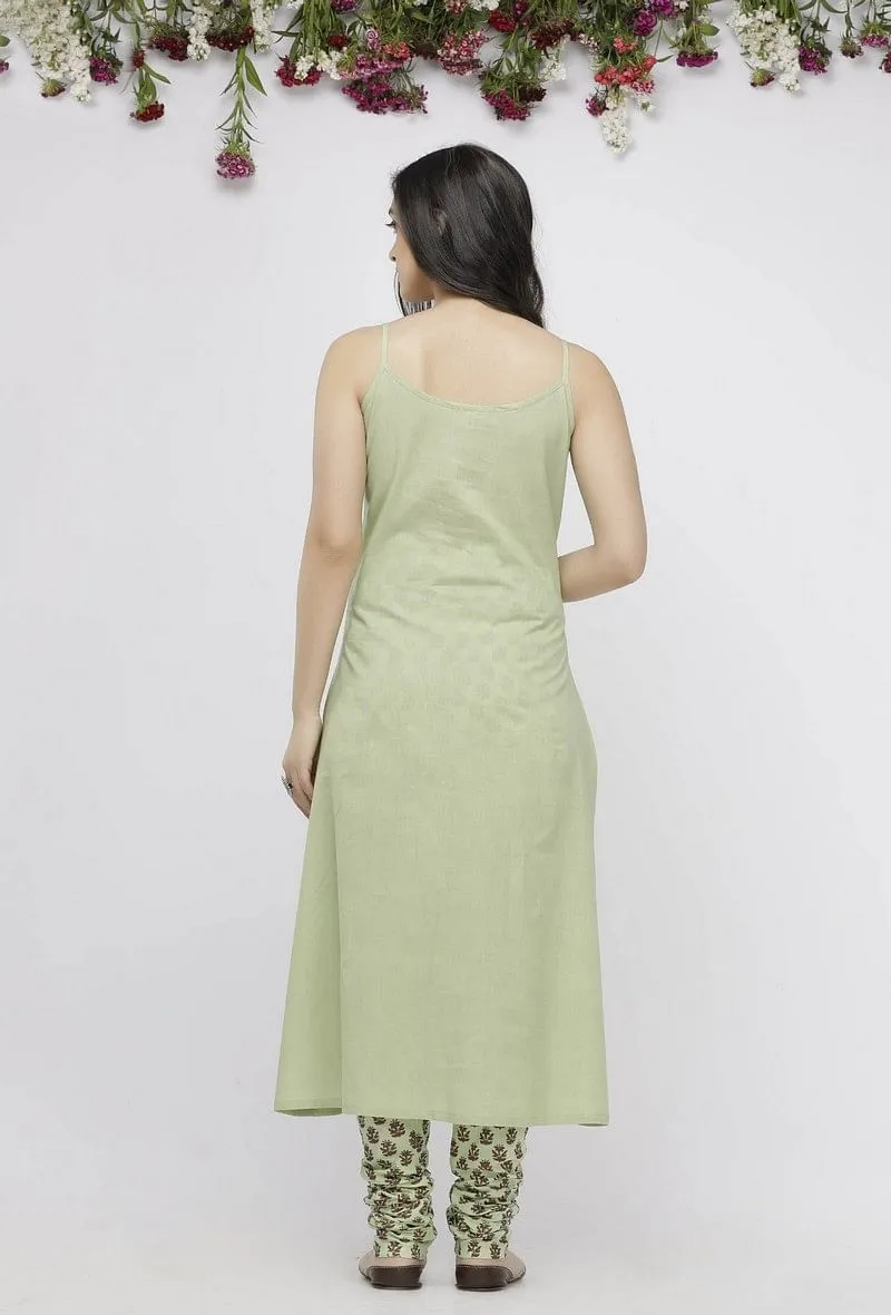 Light Green Cotton Slip Kurta