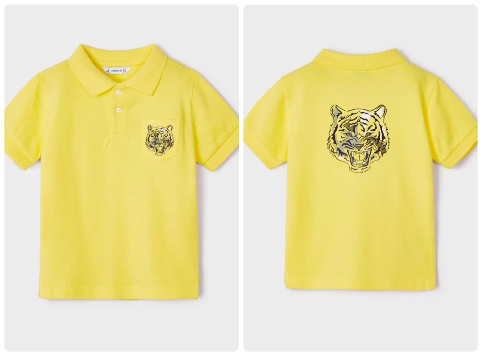 Mayoral Boys EcoFriends Sustainable Cotton Yellow Lion Polo