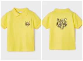 Mayoral Boys EcoFriends Sustainable Cotton Yellow Lion Polo