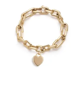 Medium Strong Hearts Bracelet with Medium Heart Ingot Medallion