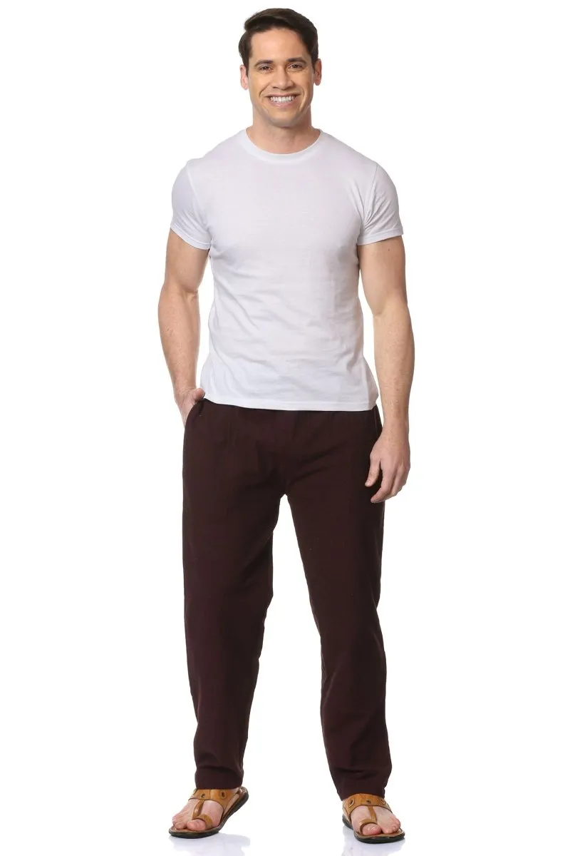 Men's Pyjama Pack of 2 | Maroon & Melange Grey | Fits Waist Sizes 28" to 36"