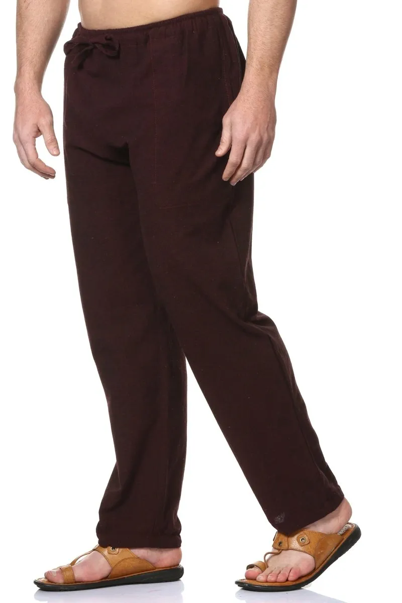 Men's Pyjama Pack of 2 | Maroon & Melange Grey | Fits Waist Sizes 28" to 36"