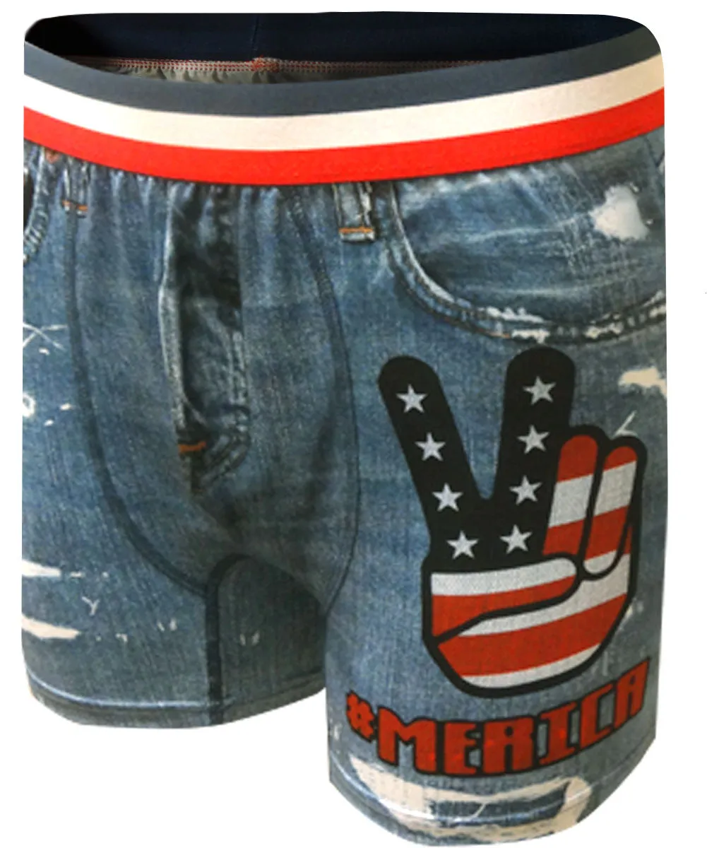 #Merica Patriotic Denim Short Boxer Briefs