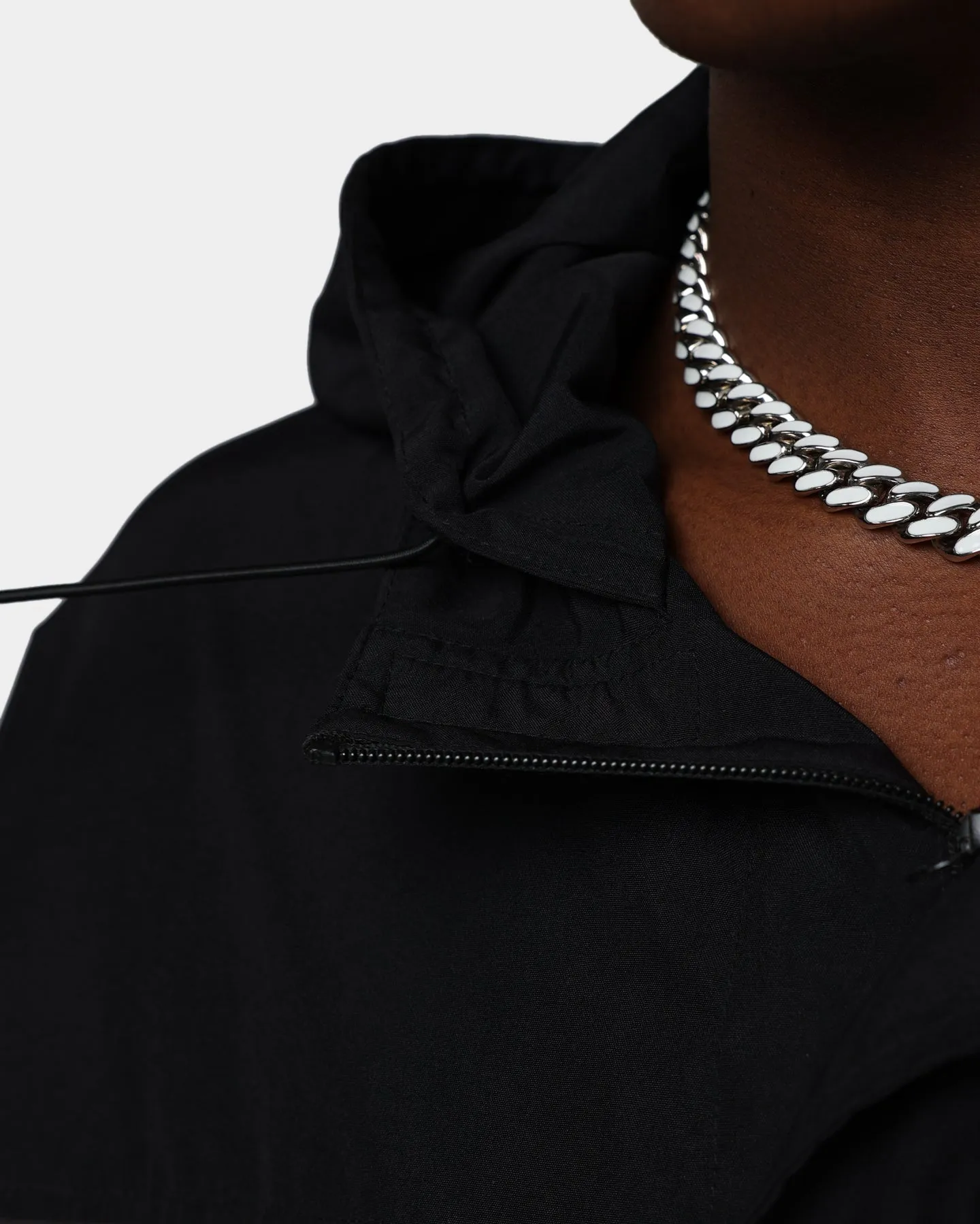 MNML Hooded Parka Qtr Zip Jacket Black