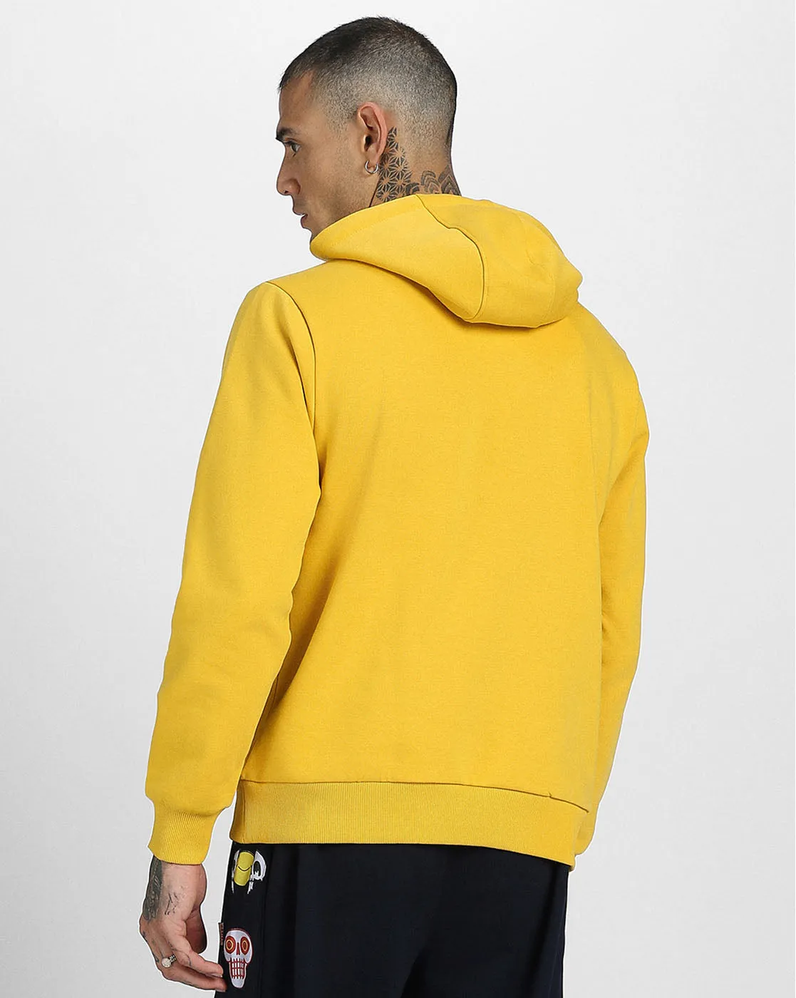 Mustard Solid Regular Hoodie