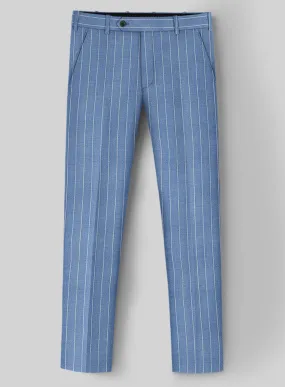 Napolean Gavino Stripe Light Blue Wool Pants