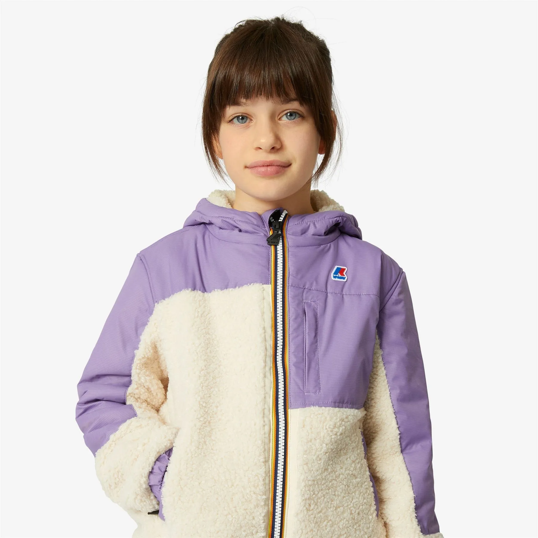 Neige Orsetto - Kids Fleece Top in Ecru - Violet