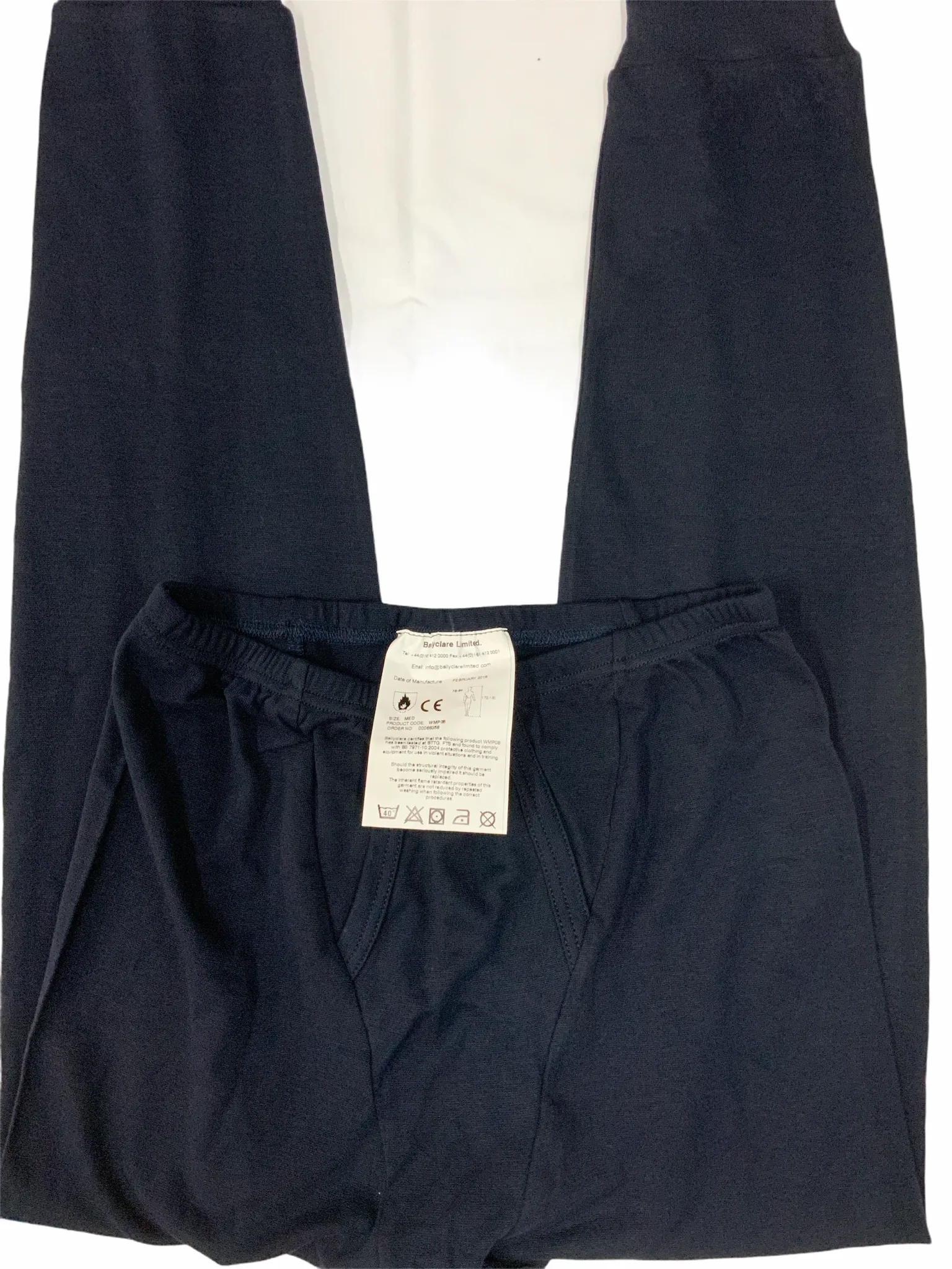 New Ballyclare WMP08 Men's Navy Blue Flame Retardant Base Layer Long Johns