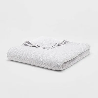 New - King 100% Cotton Bed Blanket Gray - Threshold