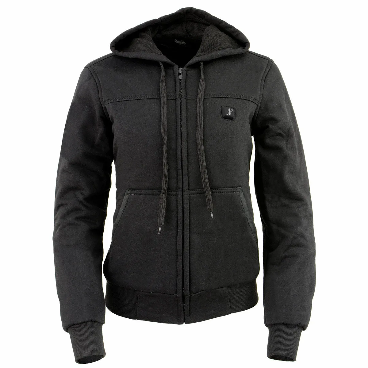 Nexgen Heat NXL2713SET Women 'Heated' Front Zipper Black Hoodie Jacket for Outdoor Activities  w/ Battery Pack