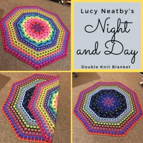 Night and Day Double Knit Blanket by Lucy Neatby Yarn Pack, pattern not included, dyed to order