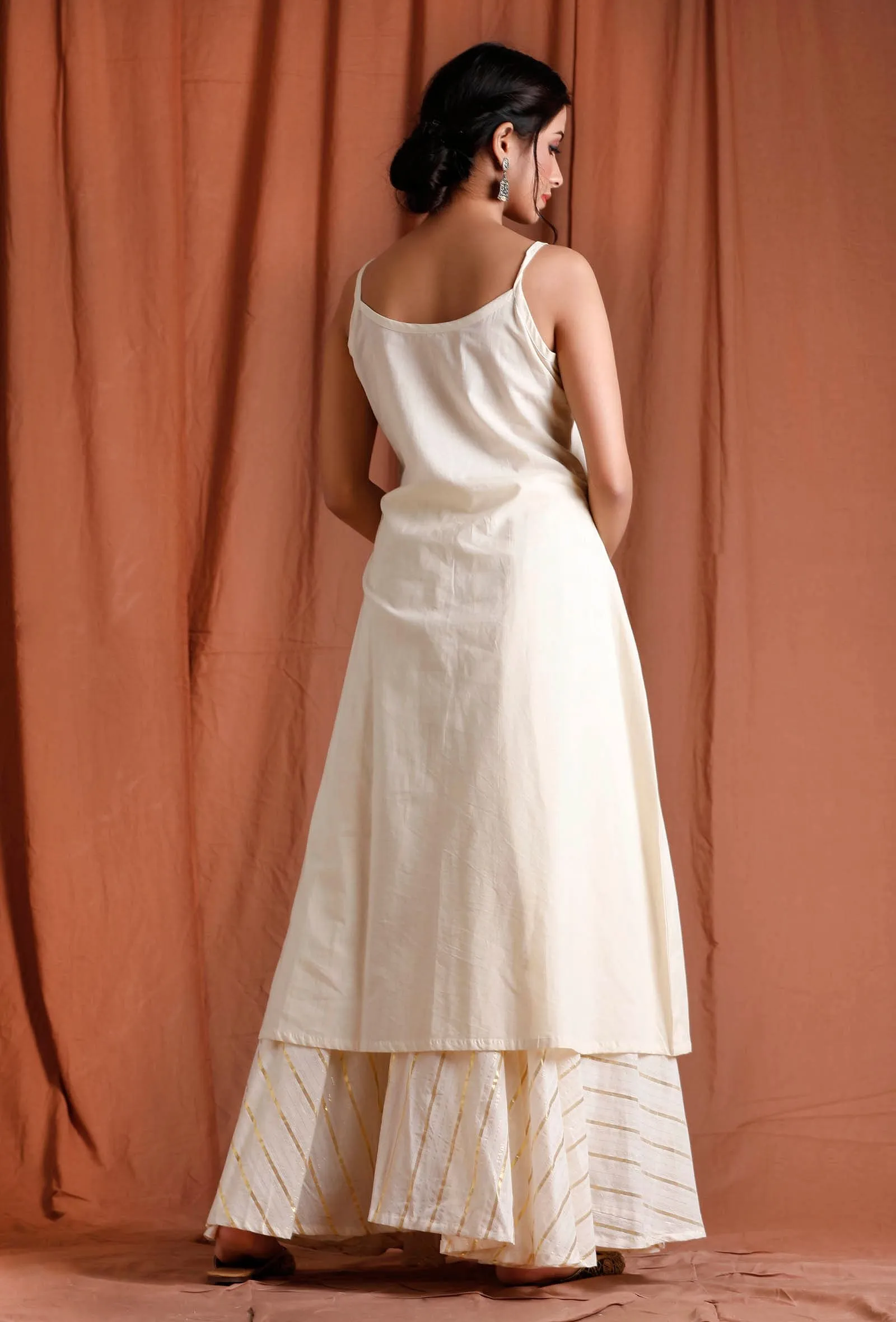 Off White Slip Cotton Kurta