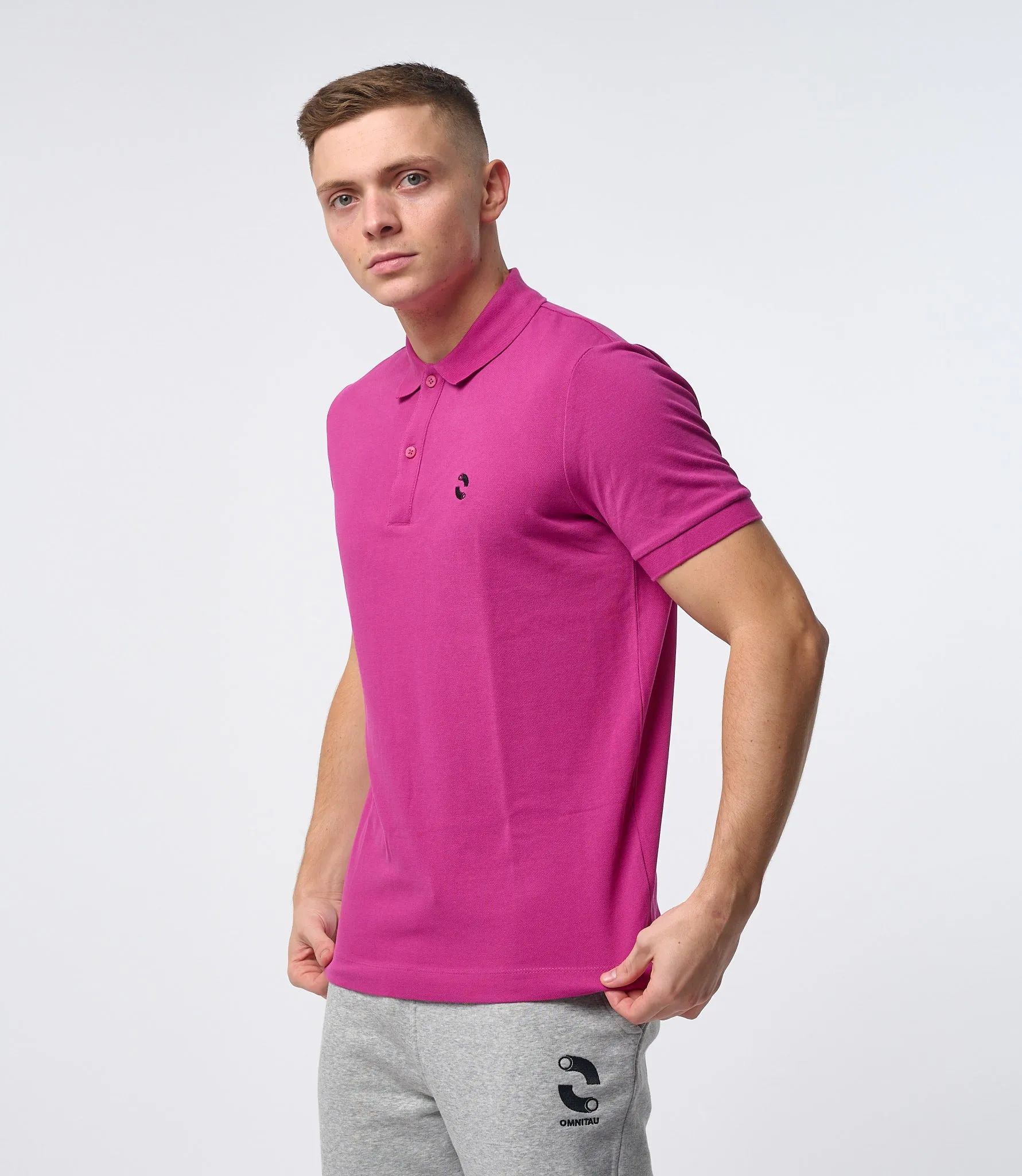 Omnitau Men's Drive Organic Cotton Avant Polo Shirt - Mid Pink