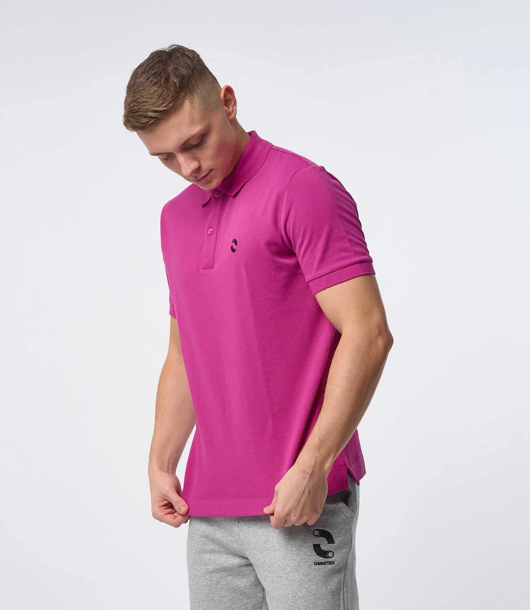 Omnitau Men's Drive Organic Cotton Avant Polo Shirt - Mid Pink