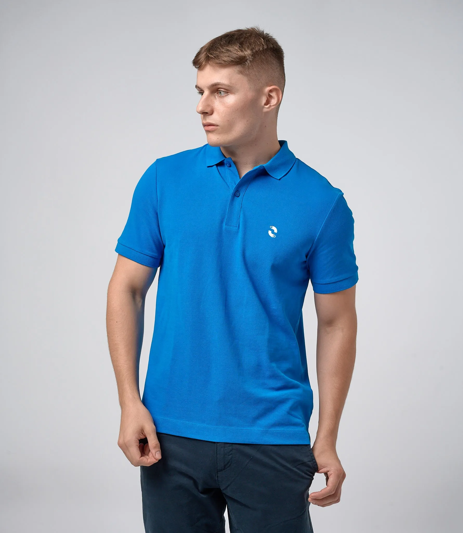 Omnitau Men's Prime Organic Cotton Short Sleeve Polo Shirt - Royal Blue