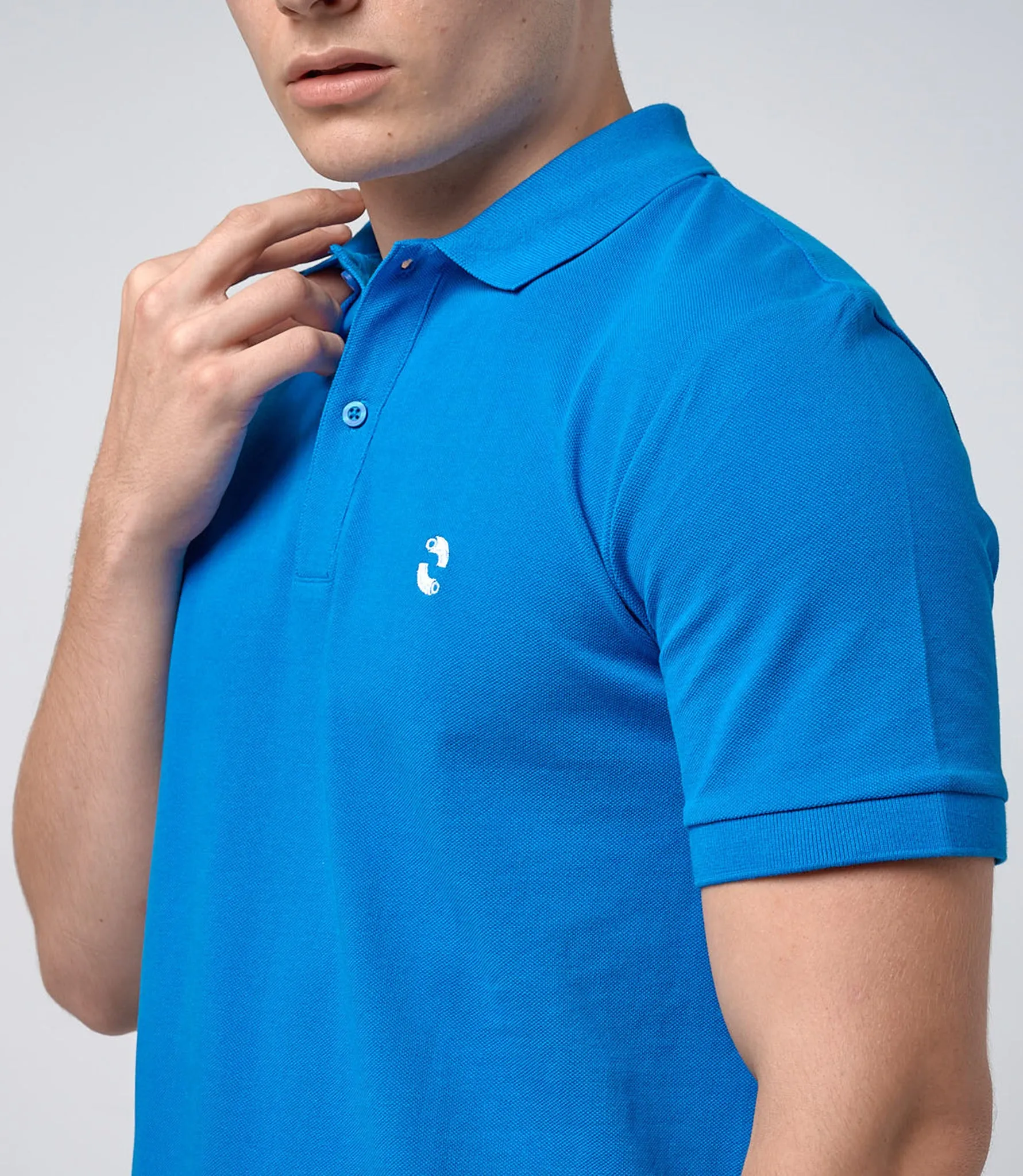 Omnitau Men's Prime Organic Cotton Short Sleeve Polo Shirt - Royal Blue