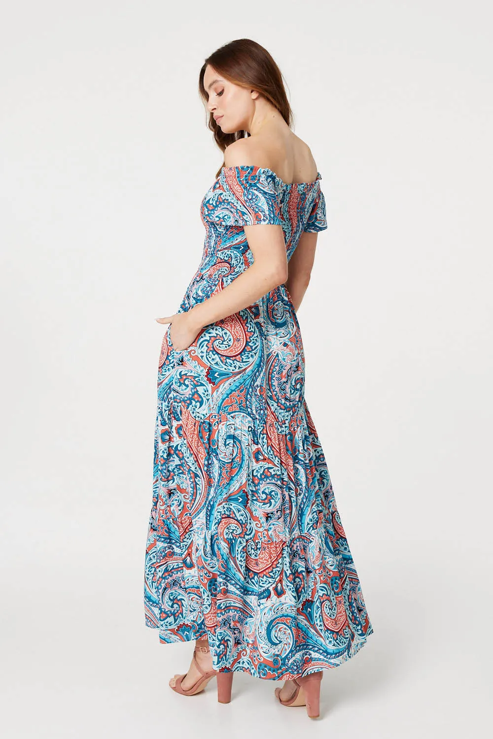 Paisley Square Neck Maxi Dress