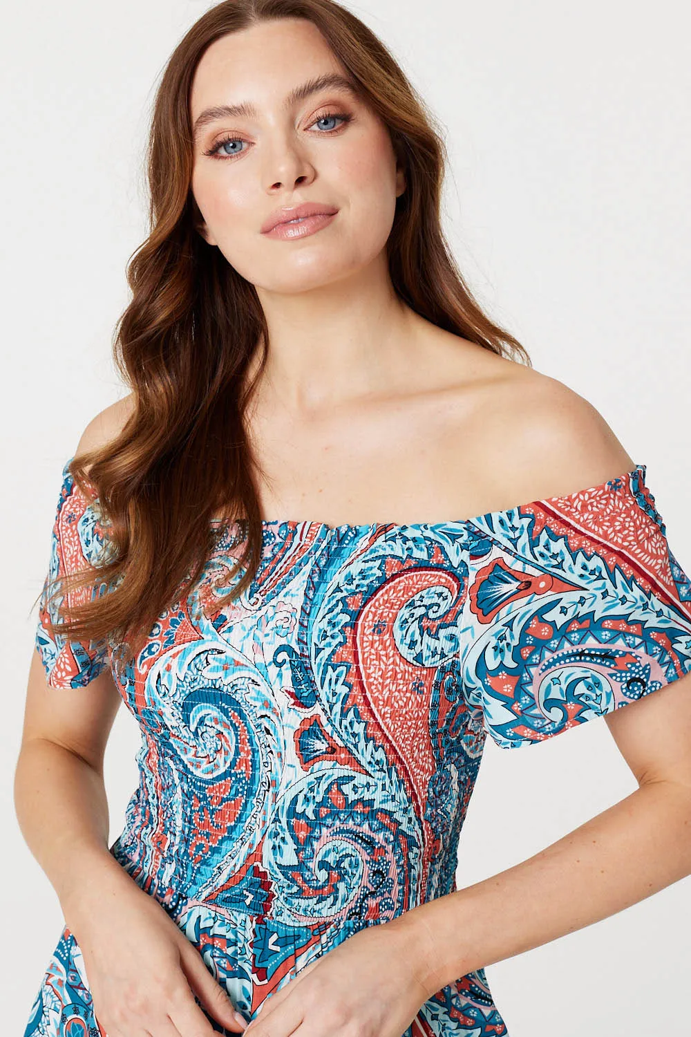 Paisley Square Neck Maxi Dress