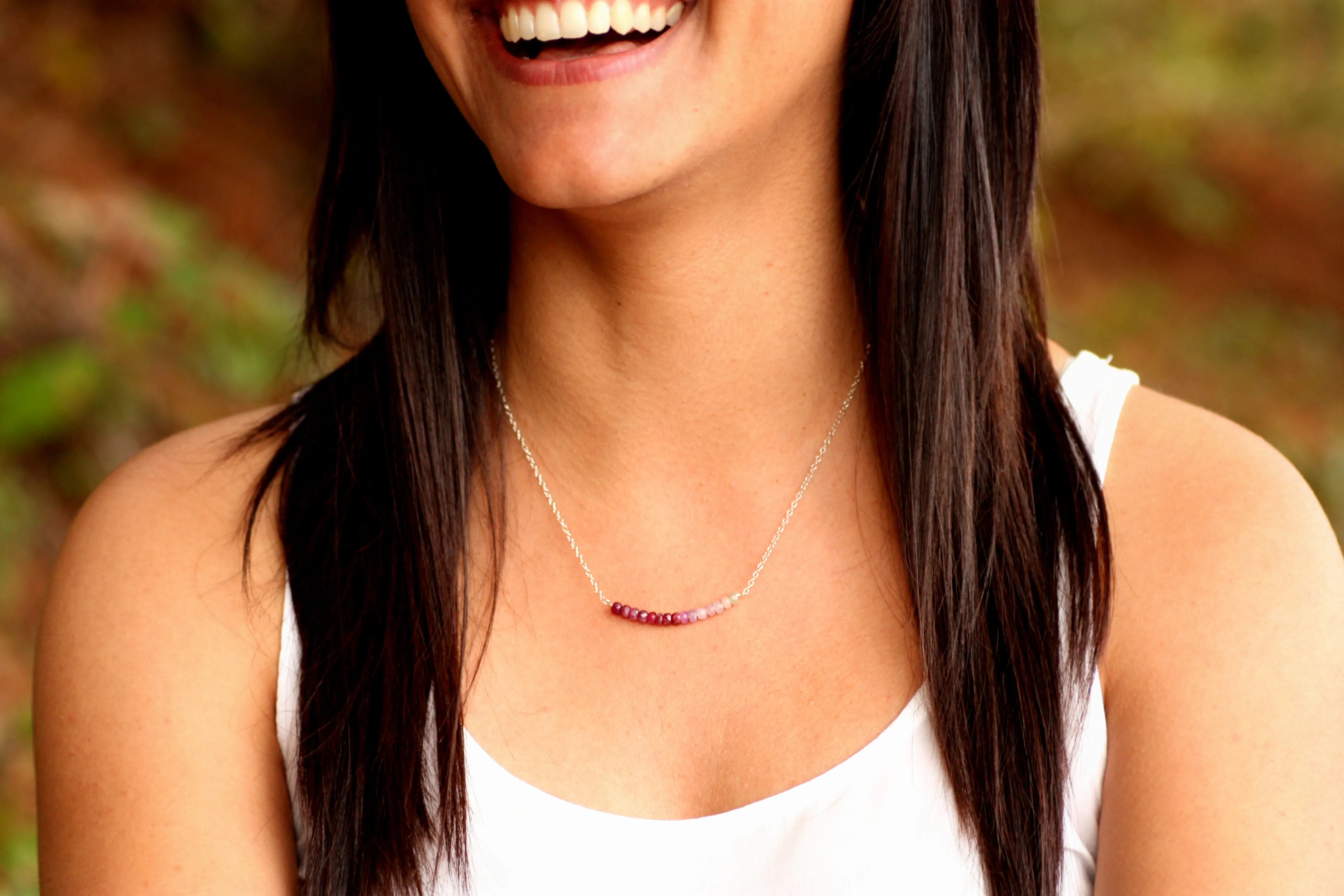 Peridot Ombré Bar Necklace